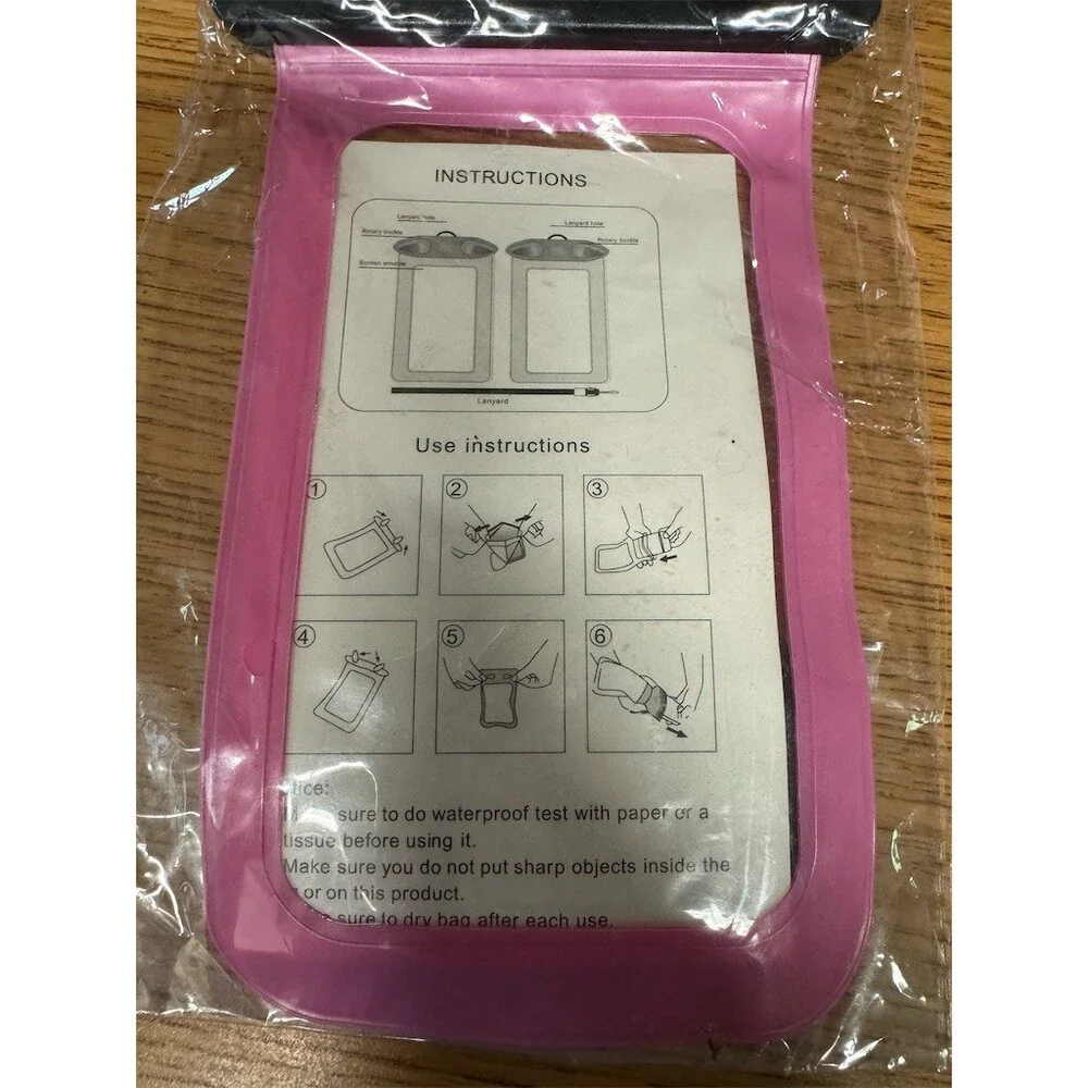2-Pack Universal Waterproof Phone Pouch Dry Bag Clamp-Lock